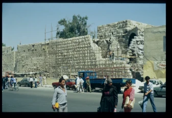 The citadel of Damascus during the restoration in 1985