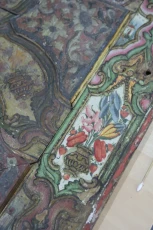 restoration of a part of a decorated wooden panel with ‘Ajami decoration of the Damascus Room in the Dresden Museum for Ethnology