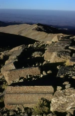 Remaining stones of ancient building on the Jabal Haramun (Mount Hermon)