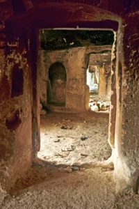 Interior view of the monastery, northwest of Palmyra, Jazil