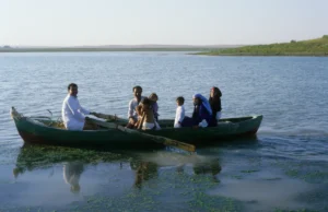Near Habuba Kabira, a family trip by boat to their former village, that was flooded in 1973 by the Tabqa-Dam
