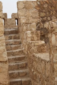 A staircase in Ibn Maʿn Castle