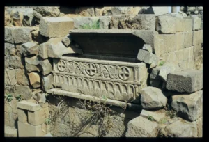 Roman sarcophagus with decorations, Qanawat