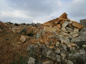 al-Husn Church, Remains of the basilica after its demolition and turning the site into an agricultural field