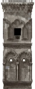 Digital documentation, orthophoto of façade section, minaret, Great Umayyad Mosque of Aleppo